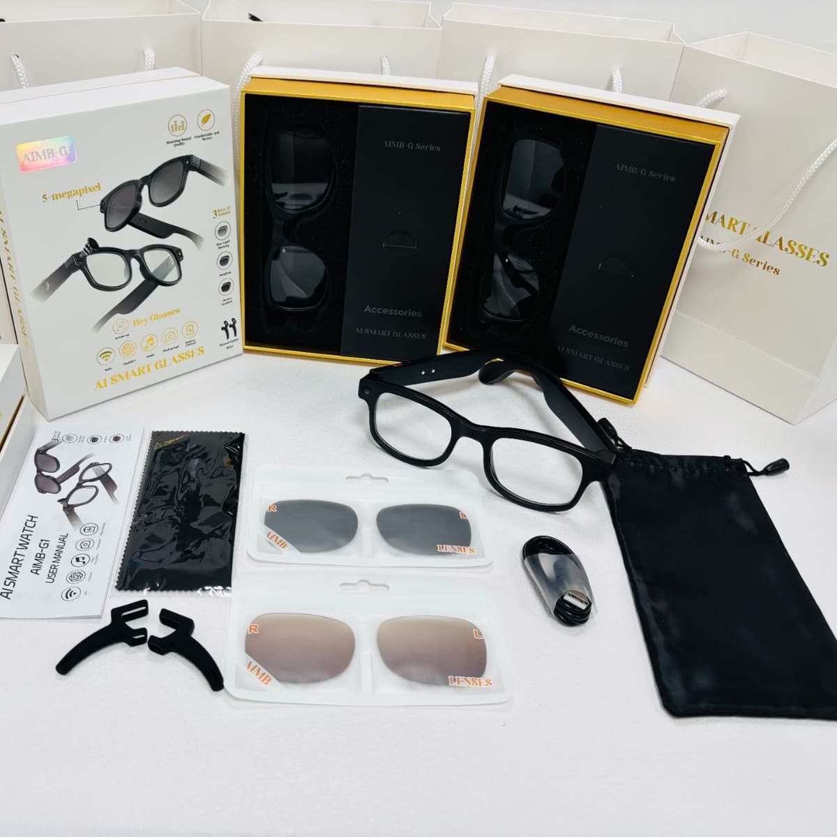 G1 smart glasses 8 million pixels for taking photos, local storage, audio and video functions, free Ai real-time translation