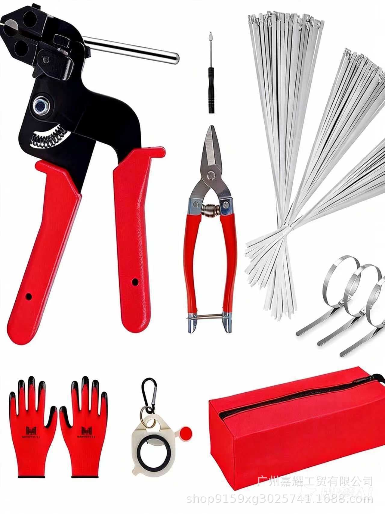 Cross-border Screwdriver Stainless Steel Cable Tie Tool Self-locking Tensioner Cable Tie Gun Strapping Tool Cutter Pliers