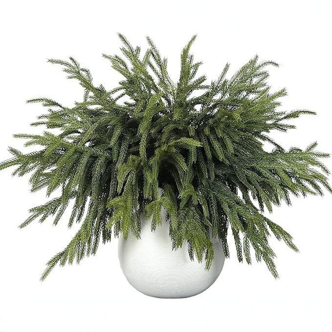 Cross-border Christmas Artificial Pine Needles 7-Branch Soft Rubber Foliage Home Plant Insert Decor Hand-Rolled Pine