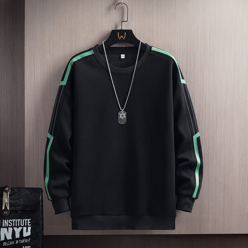 Men's long-sleeved sweatshirt, spring and autumn, trendy brand, 2024 new style, men's base layer sweatshirt, top.