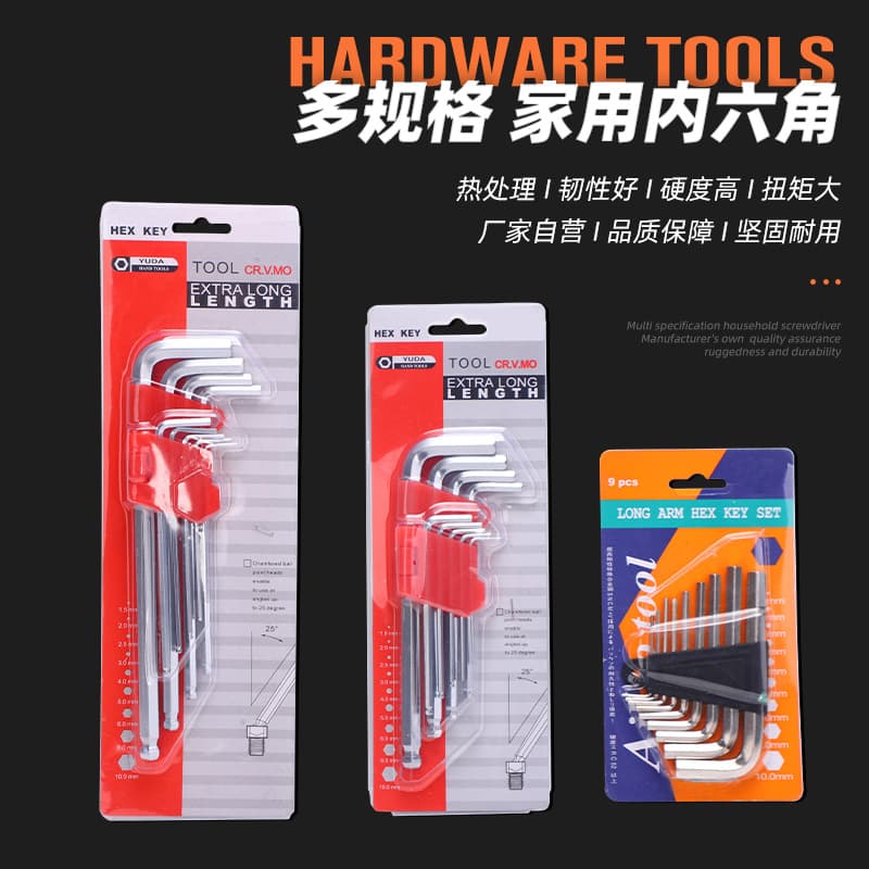 Laili Metric Extended Hex Screwdriver 9-Piece Set, Ball-End Hex Key, L-Shaped Hex Key Wrench Set