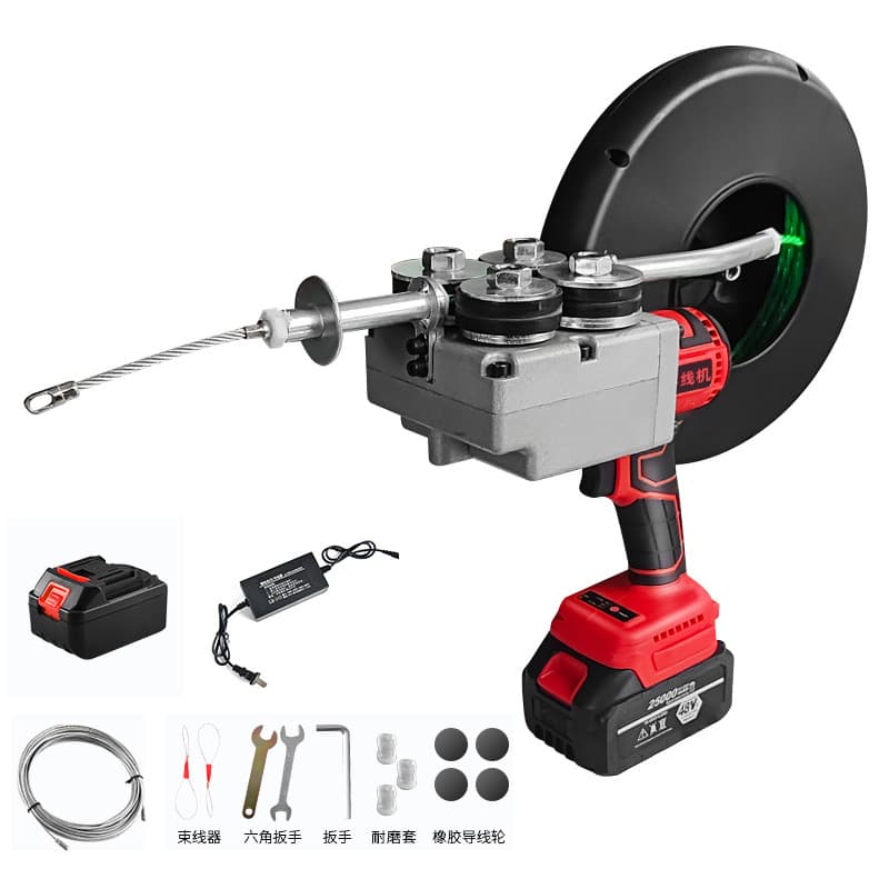 Cross-border drop shipping wire puller, lithium-powered wire threading machine, automatic electrician steel wire electric drawing wire puller with long battery life