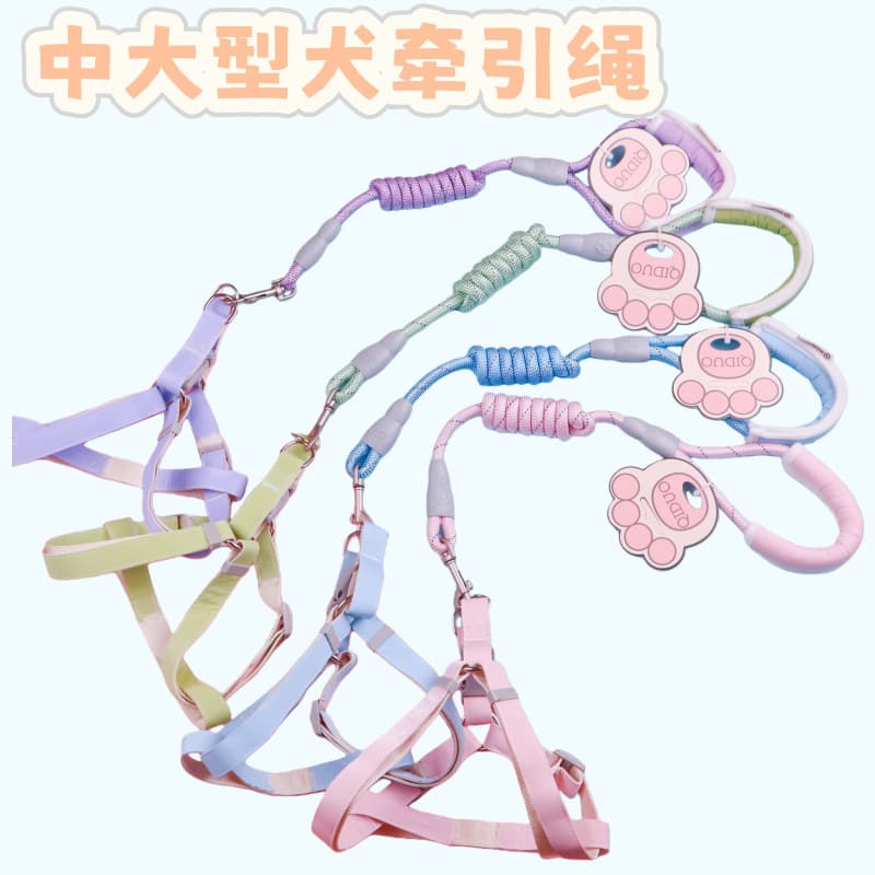 Dog Leash Harness Pet Chest Back Dog Walking Harness Large Dog Vest Style Anti-Lost