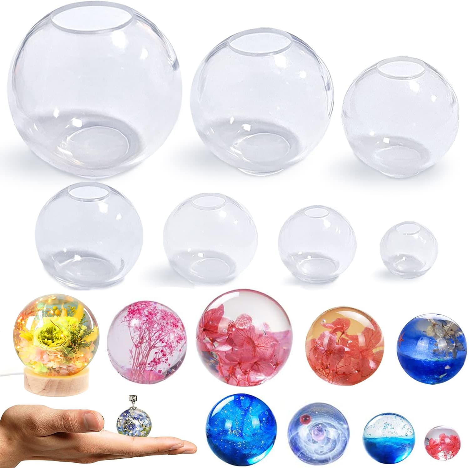 High Transparency One-Piece Starry Sphere Resin Silicone Mold, Epoxy Resin DIY Seamless Spherical Ball Ornament Decoration