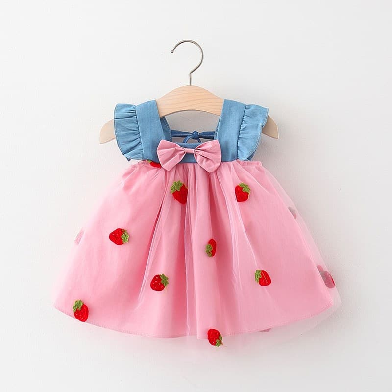 3171 Girls Summer Princess Dress Puffy Tutu Dress Baby Vest Dress for Summer