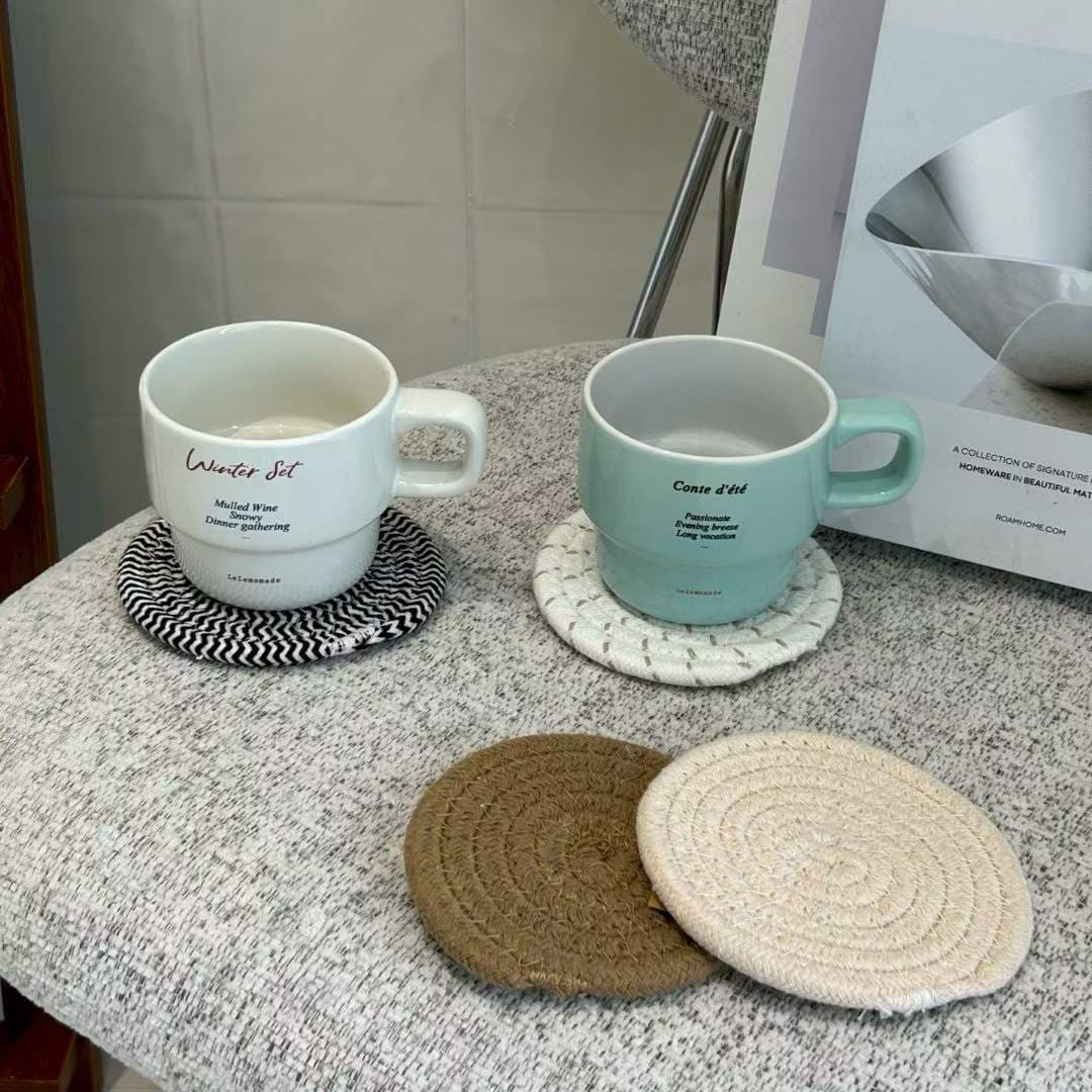 In-Stock Wholesale Heat-Insulating Cotton Rope Table Mat, Household Dining Table Heat-Insulating Mat, Household Anti-Scald Placemat, Foreign Trade Live-Stream Supply