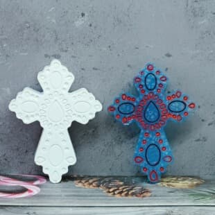 Z0096 Water Drop Hole Cross Aroma Mold Desktop Decoration Cement Plaster Mold DIY Silicone Mold