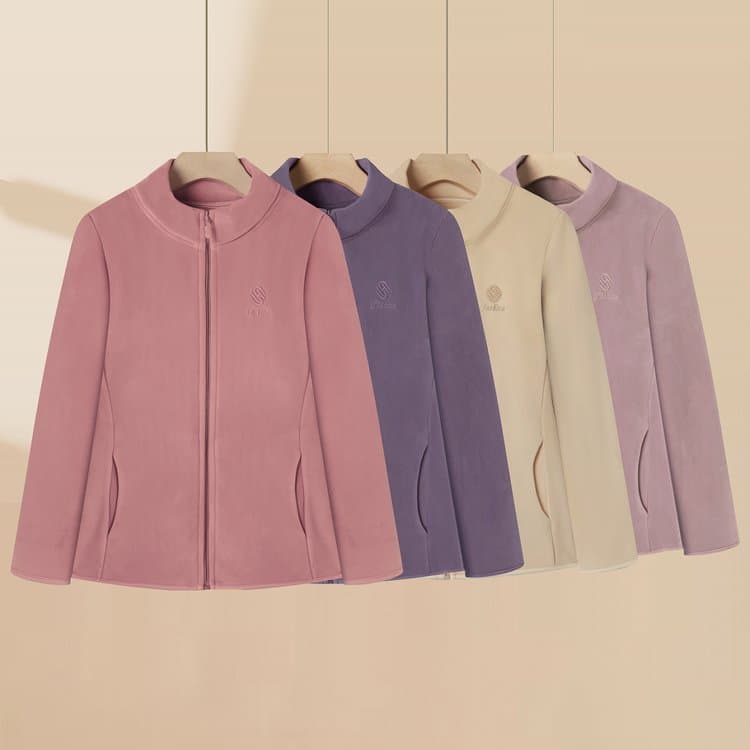 Mom's polar fleece jacket, spring/autumn style plus-size mature women's wear, new spring collection fleece sweatshirt for grandma tops.