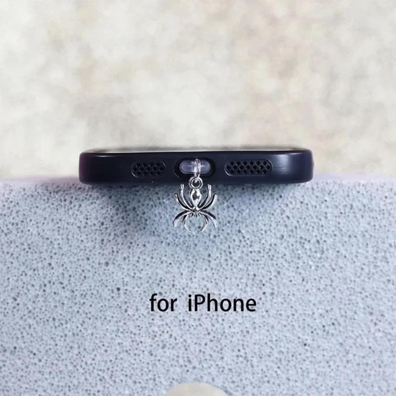 Phone Dust Plug Charging Port Dust Cover Cute Bowknot Rhinestone Phone Accessory Pendant
