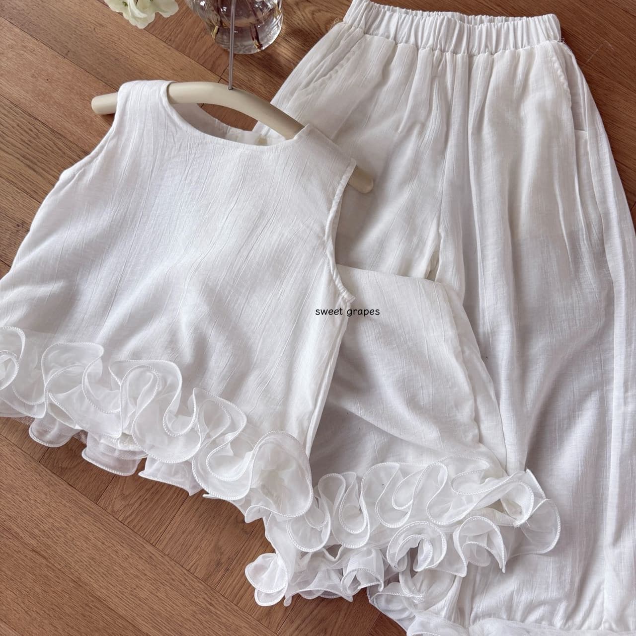 [Qingdao Warehouse One Piece Dropshipping] Summer White Fumei Qianjin Style Pure Desire Ceiling Set 042045