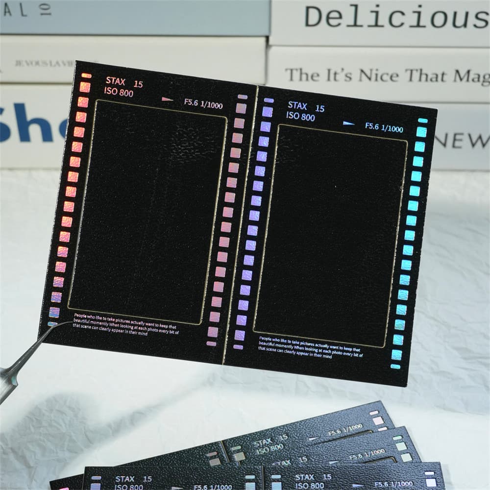 Ins 3-inch Instant Photo Black Frame Reversal Film Gift, Self-adhesive DIY Material Bookmark Photo Clip