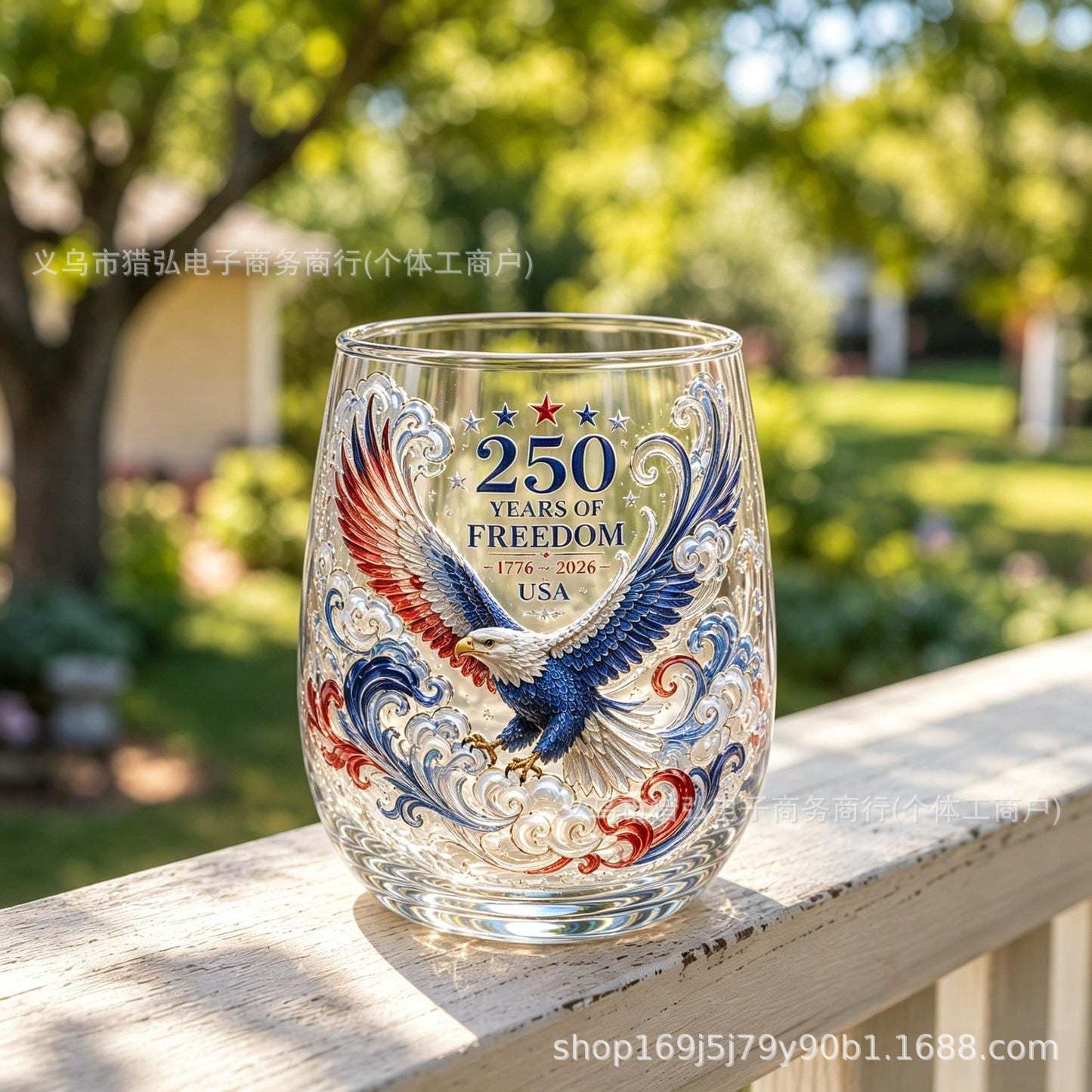 Cross-border USA 250 Years of Freedom Eagle Glass Commemorative American Eagle Glass Cup