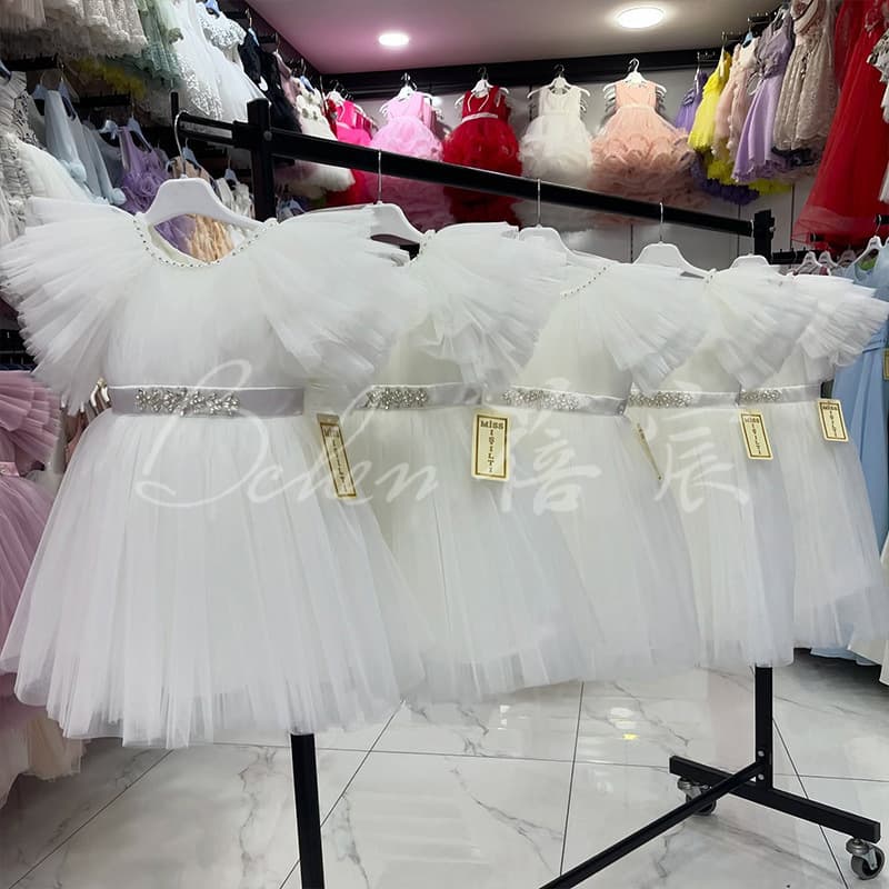 Children's Formal Dress 2026 New Style, Cross-Border Wedding Host Party Flower Girl Dress, Little Girl Birthday Princess Gown