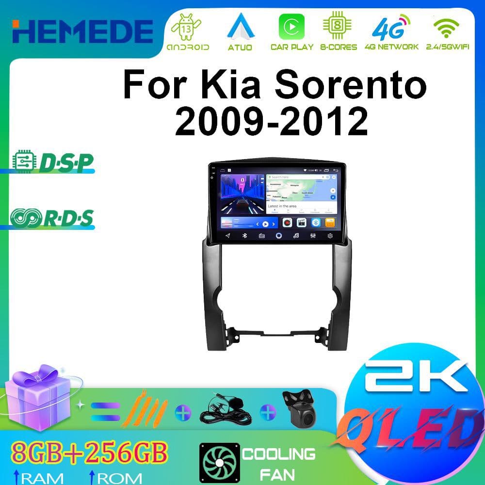 Kia Sorento 09-12 Android In-Car Large Screen Navigation GPS Integrated Machine Touch Screen CarPlay Supports Multilingual