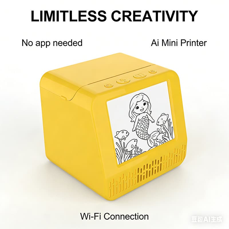 AI Sticker Printer for Kids AI Voice Conversation Children's Thermal Printer Error Question Machine