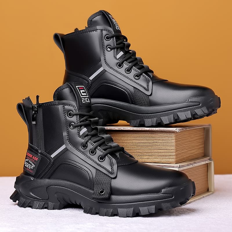 Men's Boots 2025 New Style Thickened Warm Wool-lined Genuine Leather Snow Boots Northeast High-top Cotton Shoes Casual Men's Shoes