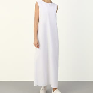 Modest Women's Simple Inner Dress - Solid Color Slip Dress