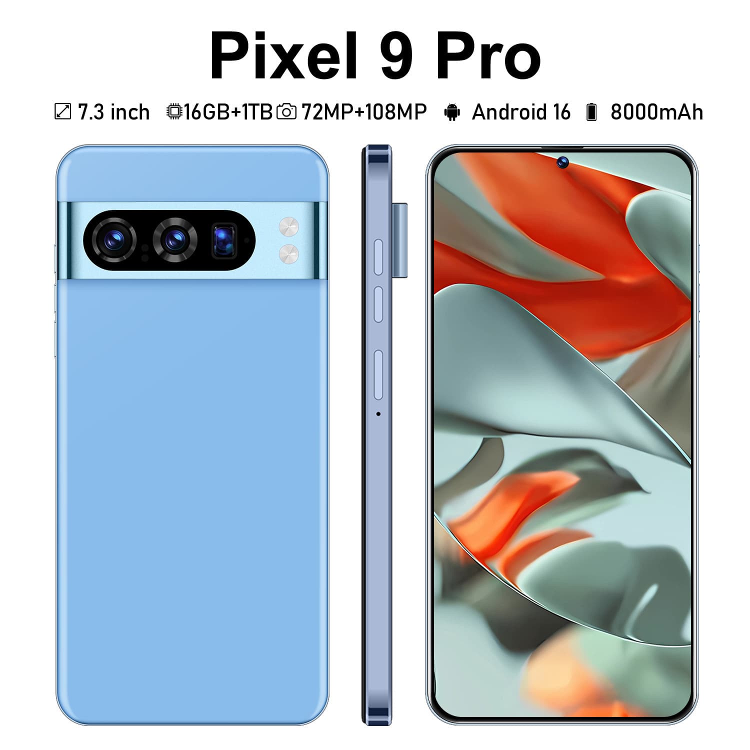 Cross-border Pixel9 Pro Android 6.9-inch Large Screen Smartphone Factory Direct Price TK/Temu Dropshipping Available
