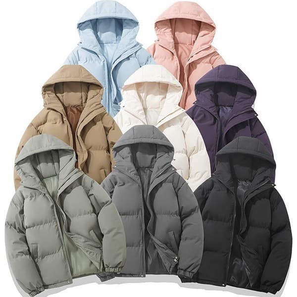 Men's Cotton Padded Coat 2025 Winter New Style Loose Fit Hooded Solid Color Thick Warm Couple Puffer Jacket Cotton Clothing