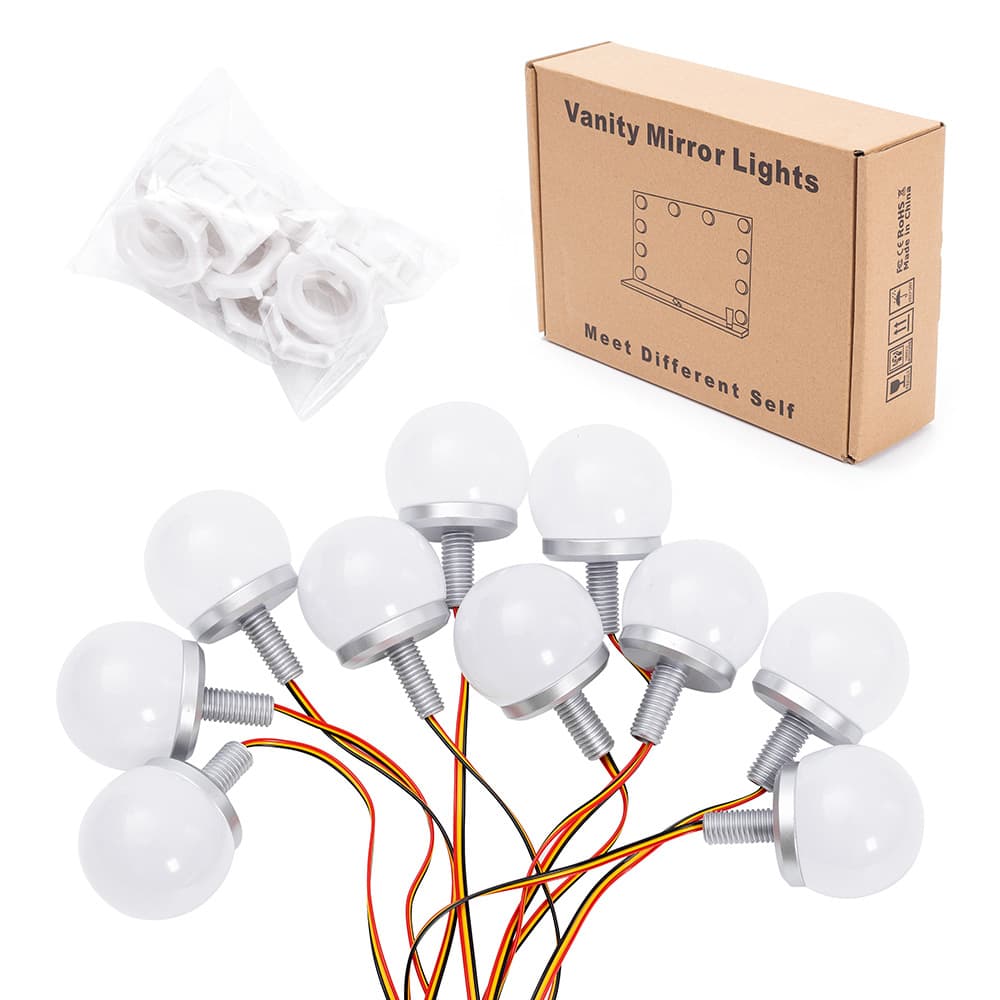 Hollywood Makeup Bulb LED Vanity Light Three-Color Fill Light Mirror Front Light Parallel Makeup Mirror Light Round Bulb