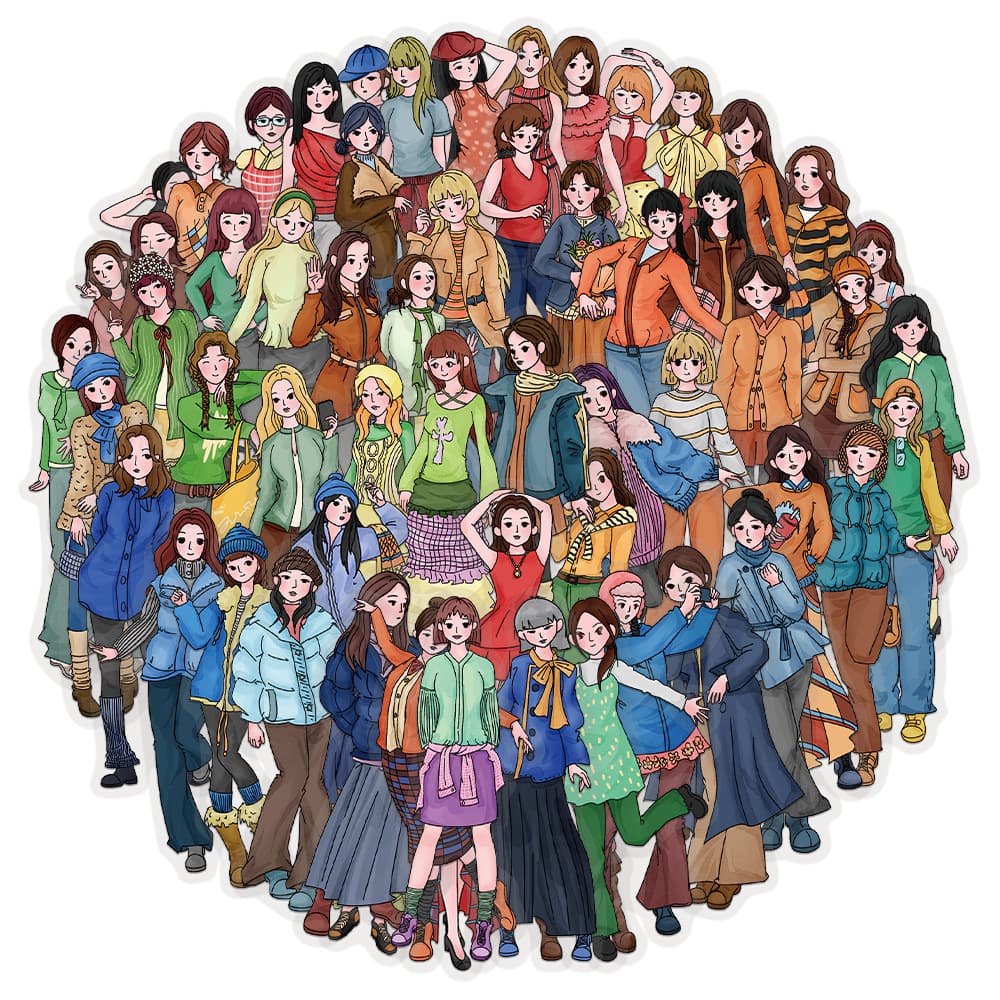 60 sheets/set of creative girls outfit stickers diy suitcase mobile phone case laptop desktop waterproof stickers