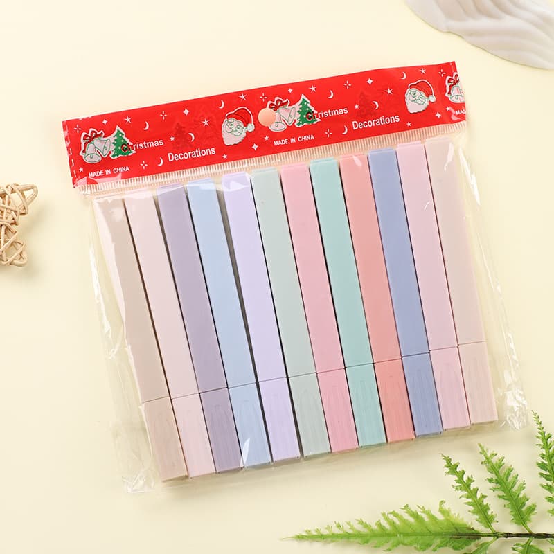 Morandi color bagged highlighter eye protection color marker super soft tip marker oblique tip highlighter wholesale