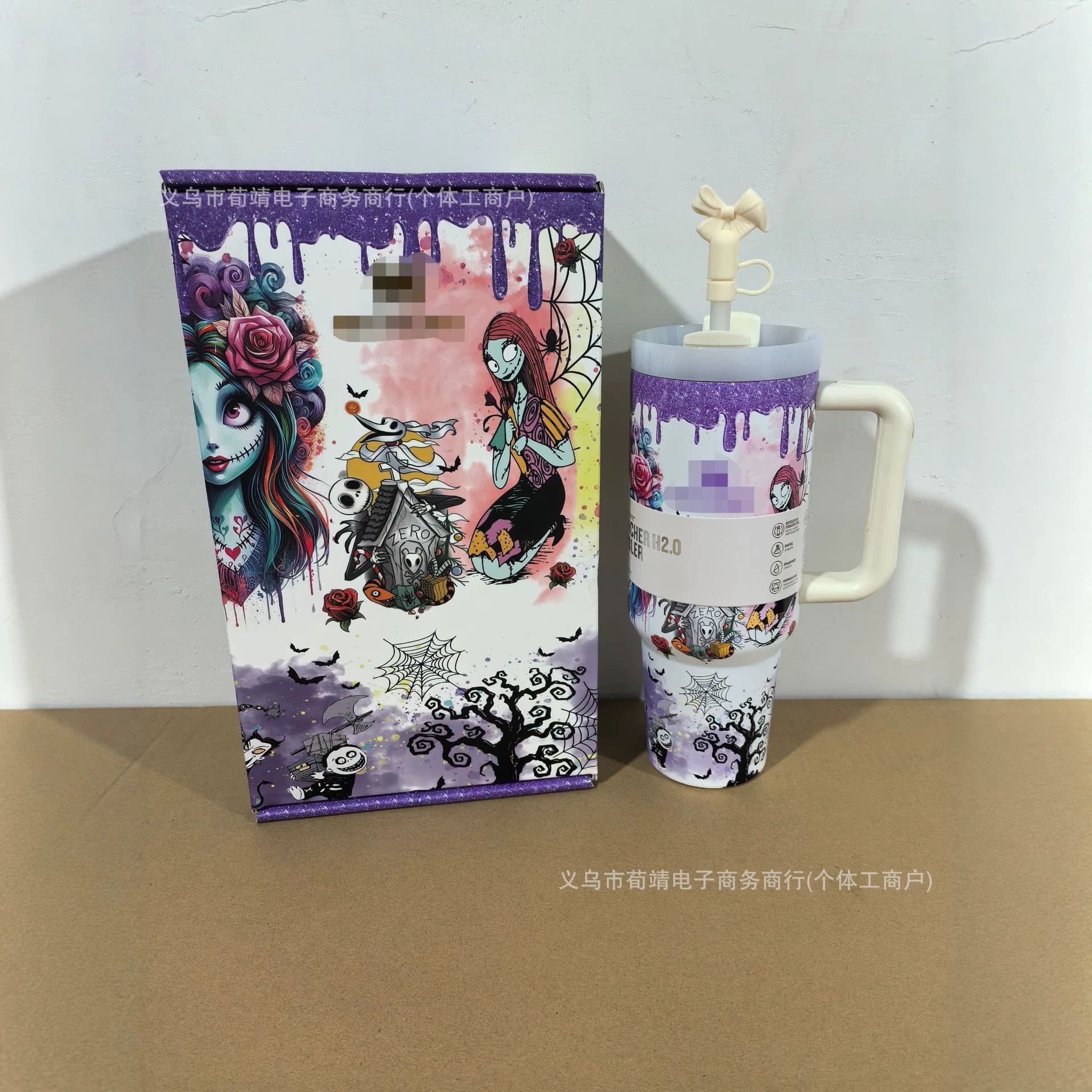 Cross-border New 40oz Halloween Luminous Fashion Insulated Tumbler 304 Stainless Steel Car Cup Gift Box In Stock Wholesale