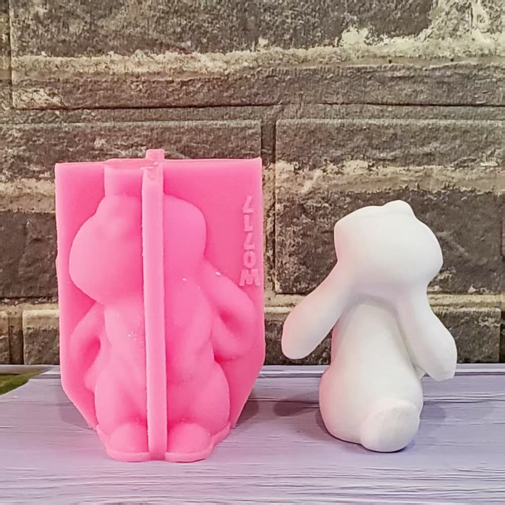 Angshou Rabbit Ornament Candle Gypsum DIY Gypsum Ornament Candle Holder Silicone Mold W0717