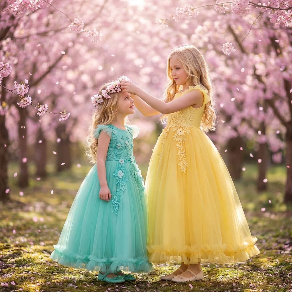 Hot-selling Christmas girls' performance dress, children's wedding flower princess evening gown, flower girl runway dress