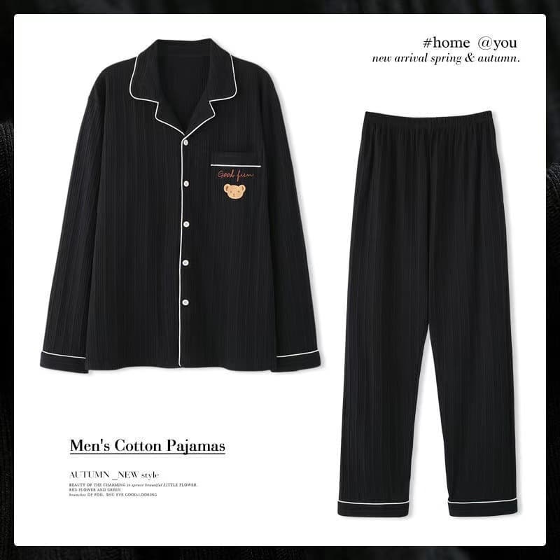 Men's Long-Sleeve Pajama Top 100% Cotton, Spring/Autumn, Big Size, Fall/Winter, Youth Homewear