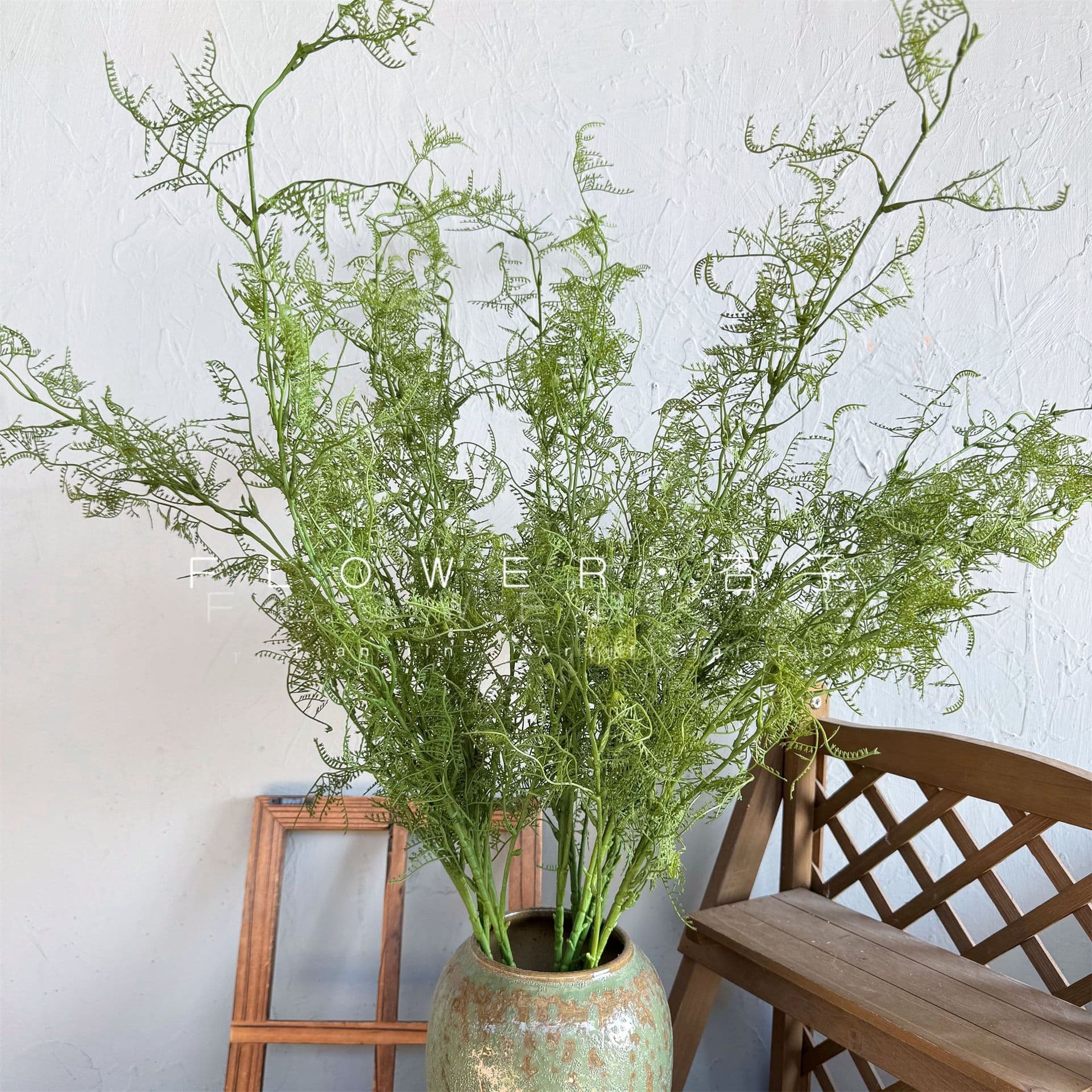 Wild mountain pine simulated green plants, green leaves, Asparagus pine branches, Korean outdoor landscaping, flower arrangement, gardening, Zen decoration