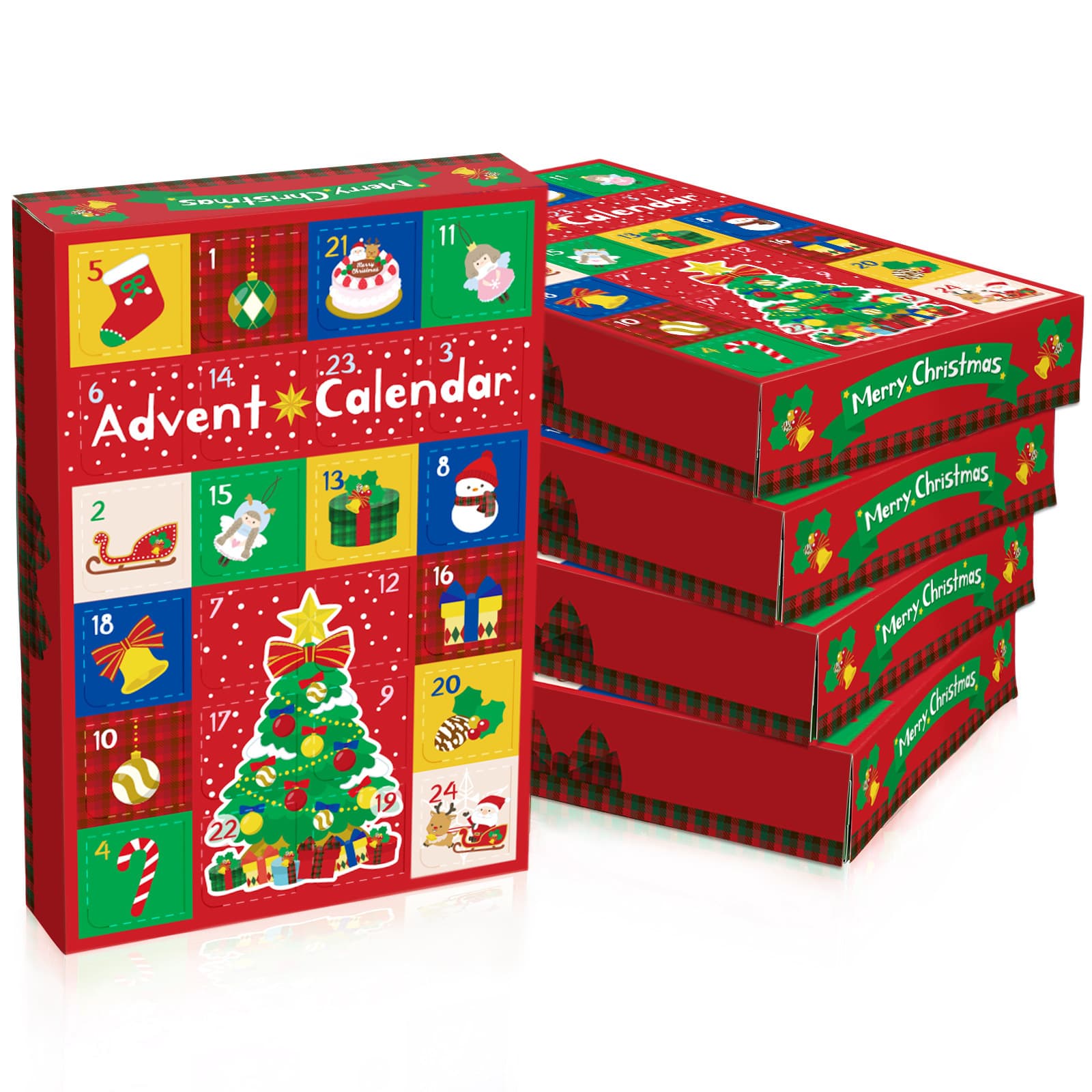 Custom 24-Grid Christmas Advent Blind Box Chocolate Toy Gift Set Eco-Friendly Christmas Blind Box Countdown Calendar