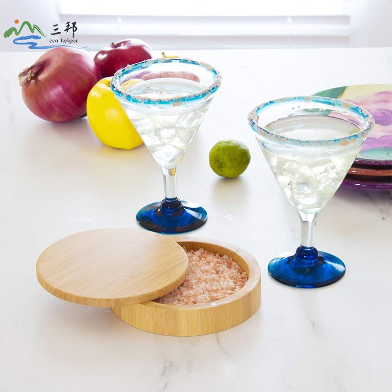 Bamboo Wood Seasoning Jar Set Mini Salt Container Kitchen Storage Organizer Wholesale