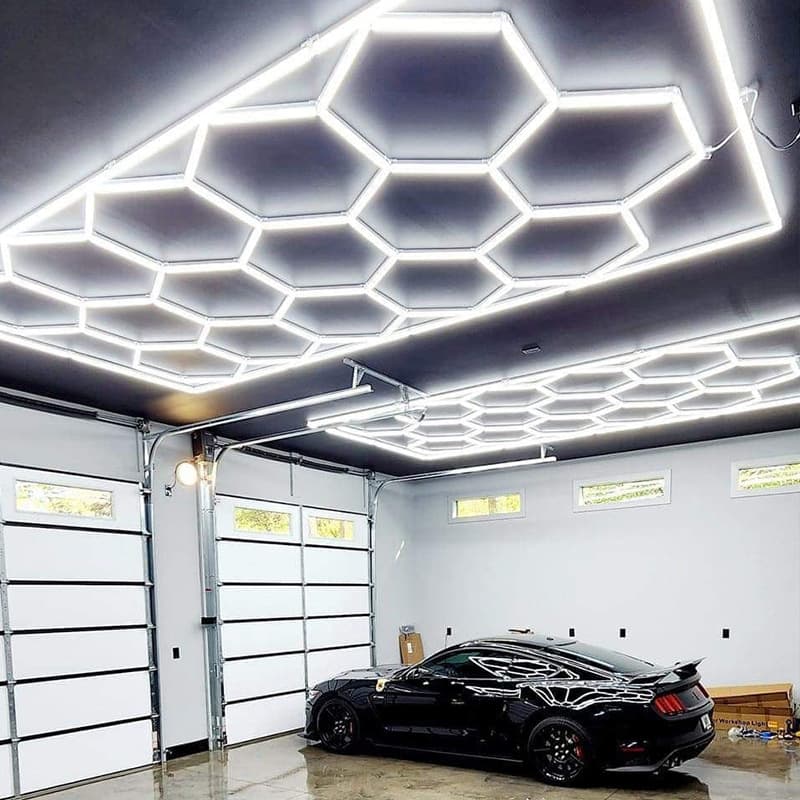 Honeycomb light 110V cross-border hexagonal garage light 220V film waterproof car wash light car beauty work station lamp