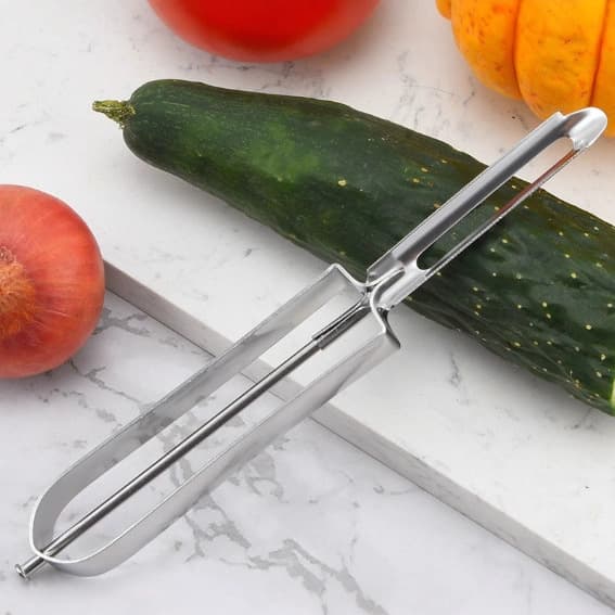 Stainless Steel Peeler Household Fruit Peeling Knife Potato Peeler Creative One-Word Melon Peeler