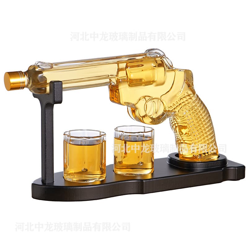Creative New Pistol-Shaped Decanter High Borosilicate Glass Novelty Craft Wine Soaking Bottle Whiskey Decanter