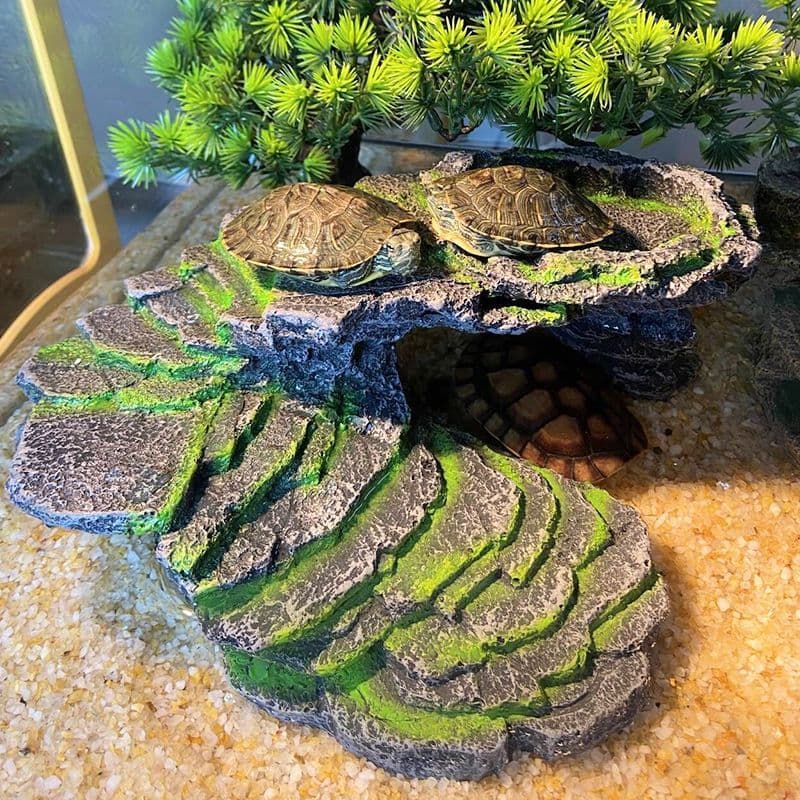 Turtle Climbing Platform, Basking Platform, Turtle Hideout, Turtle Tank Decoration, Cave Hideout, Resin Turtle Platform