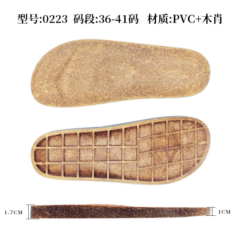 PVC Birkenstock wood grain closed-toe slippers outsole solid color casual outdoor half-covered autumn/winter sandals midsole