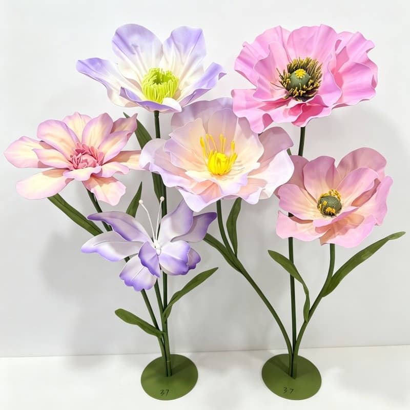 Poppy large eva decoration window display shopping mall floral event layout giant simulated flowers