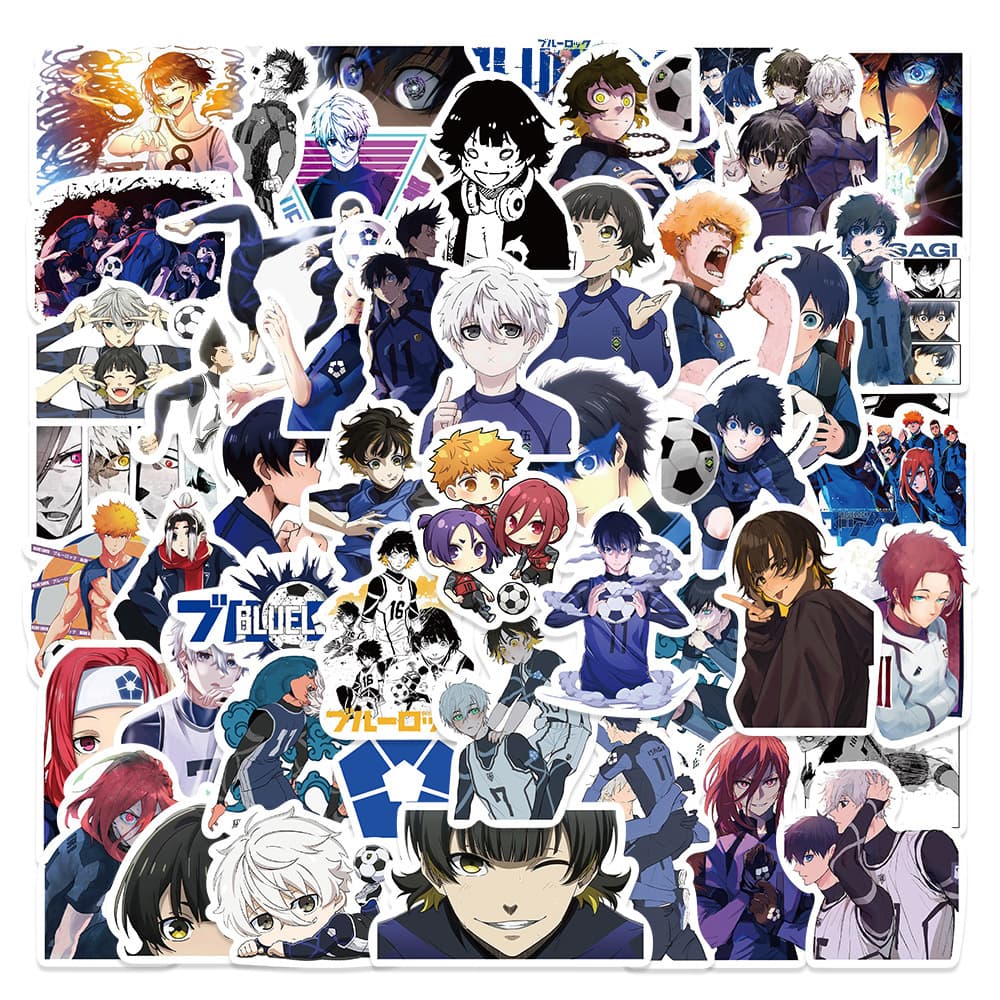 50 Soccer Anime Blue Prison Stickers for Journals, Luggage, Computer & Phone Cases, and More