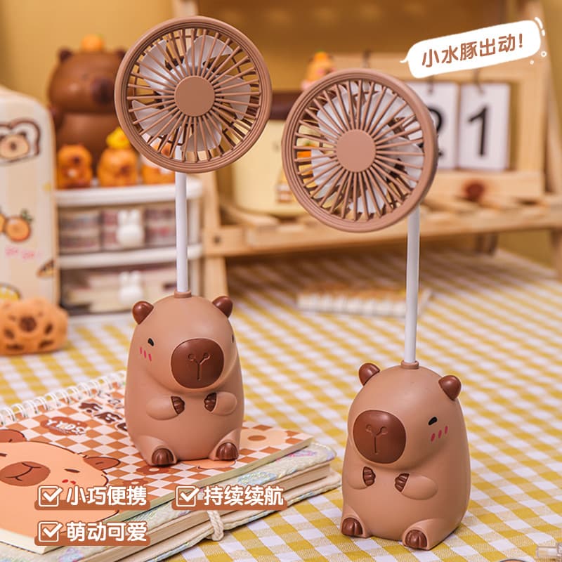 Cartoon Capybara Desktop Small Fan Portable Outdoor Mini USB Fan Small Electric Fan Dropshipping