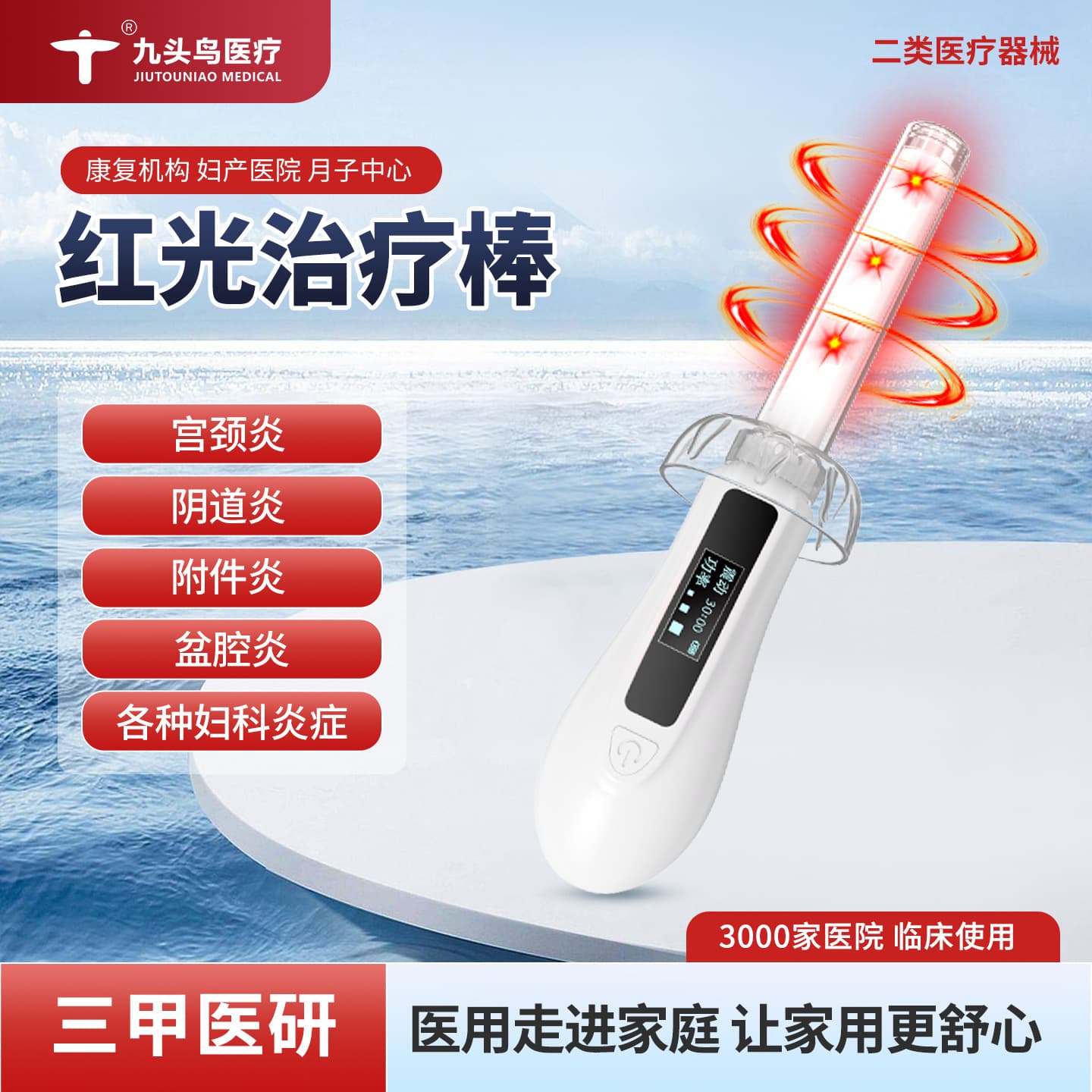 Jiutouniao Red Light Therapy Device for Vaginal, Pelvic Inflammatory Diseases, Fluid Accumulation, Gynecological Issues, and Cervical Erosion