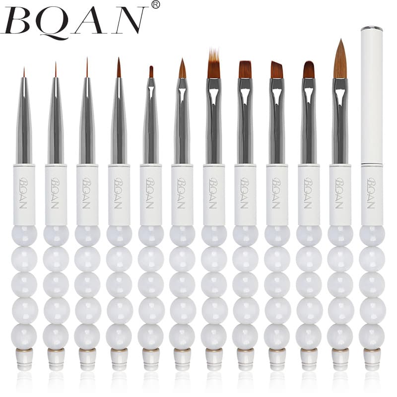 Cross-border new white beaded nail art pen set, painted pen, string pen, light therapy pen, crystal pen, manicure tools