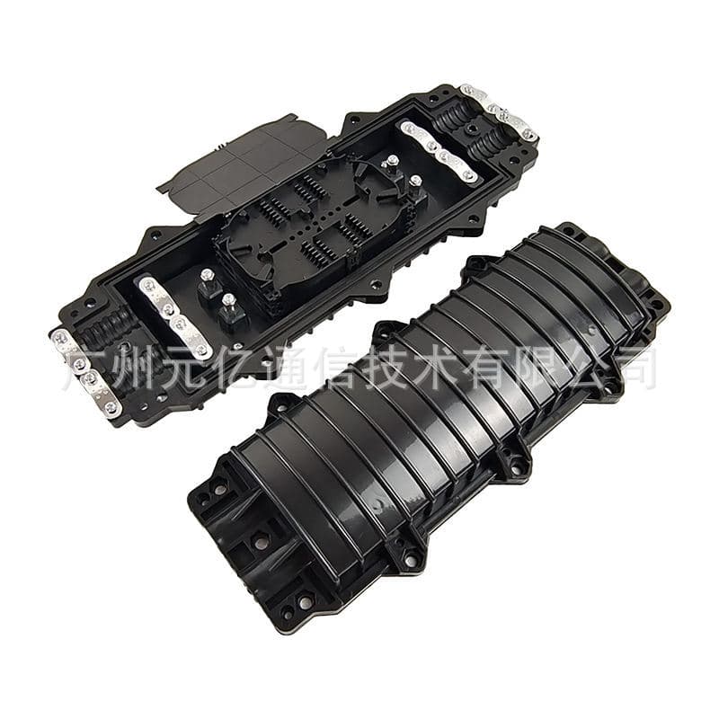 2-in 2-out Horizontal Fiber Optic Splice Closure Waterproof 48-96 Core Fiber Optic Splice Box for Communication Network FTTH
