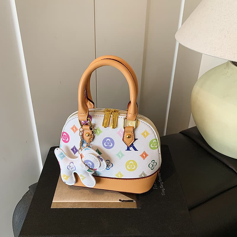 Retro Fashion Presbyopia Women's Bag 2025 New Casual Versatile Shell Bag High-Level Printed Hand-held Messenger Bag