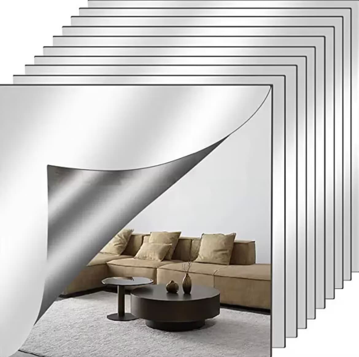 Acrylic wall stickers self-adhesive soft mirror bedroom dormitory dressing mirror DIY free splicing mirror stickers cross-border supply