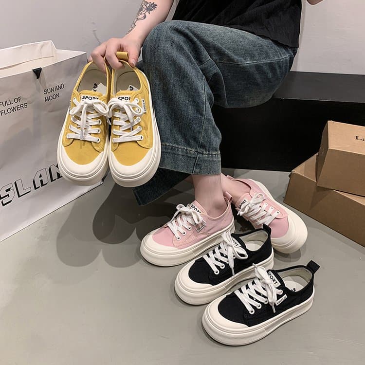 Thick Sole Canvas Shoes 2026 Spring New Style Versatile Heightening Casual Sports Board Shoes Breathable White Sneakers Cookie Shoes Women