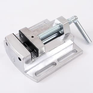 Factory Direct 2.5 Inch Aluminum Bench Vise, Flat Nose Vise, Dual Track Clamping, Mini Flat Nose Vise for Drill Press