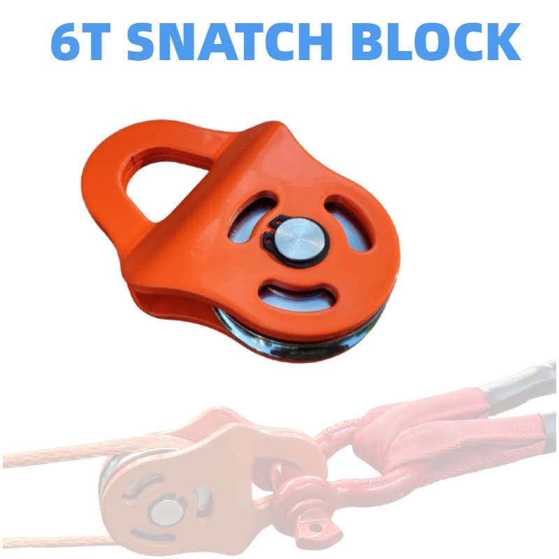 UTV Off-Road Winch Pulley Block with Rope Hook Clamp Plate Modification 6-Ton