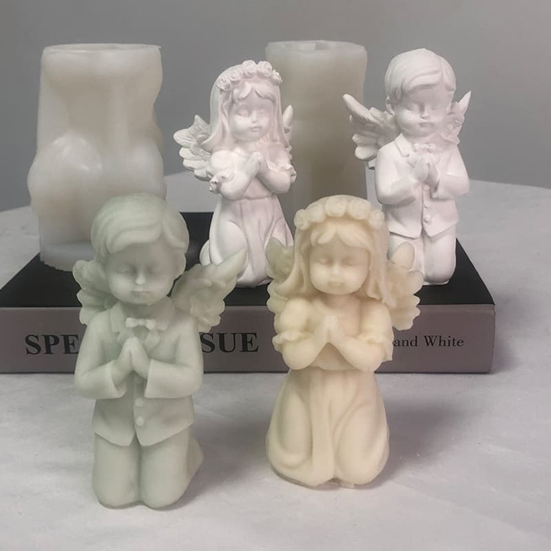 Angel Candle Mold Little Angel Aromatherapy Gypsum Ornament Kneeling Boy Girl Diffuser Stone Mold - Cross-border Hot Seller